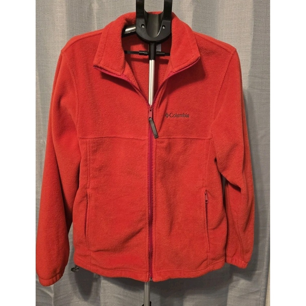 Adult Medium Columbia Fleece Jacket Red‎